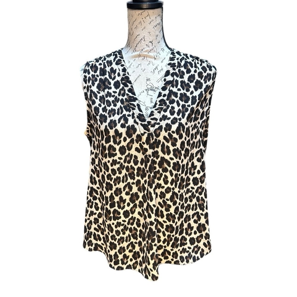 Vince Camuto Leopard Print Blouse Size Medium